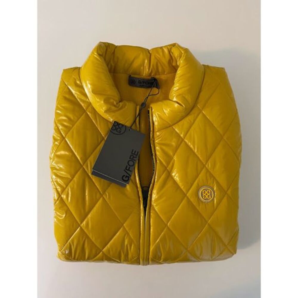 G/FORE Quilted Shiny Yellow Golf Vest - Picture 9 of 9